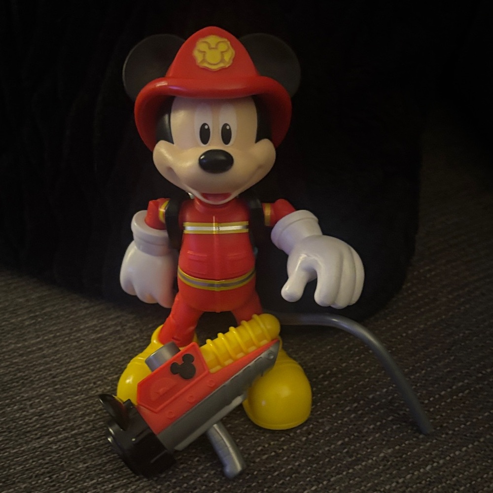 Mickey Mouse Firefighter Action Figure - Red and Yellow